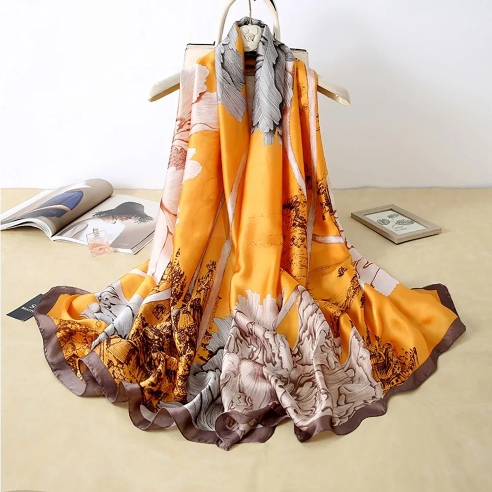 Dani Gold & Brown Print Scarf